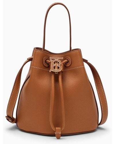 Burberry Tb Mini Brown Leather Bucket Bag