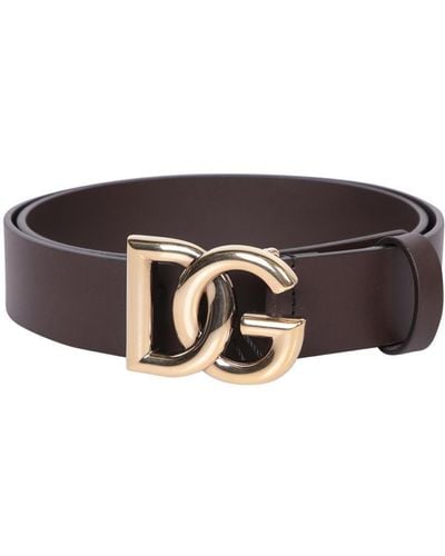 Dolce & Gabbana Branded Belt - Brown