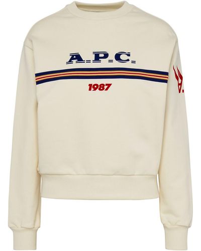 A.P.C. Beige Cotton Maxine Sweatshirt - White