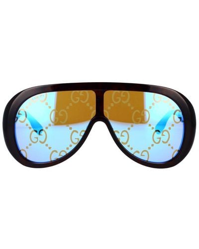 Gucci Oversize Mask Sunglasses - Blue