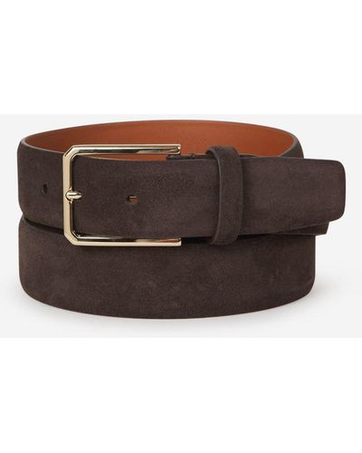 Santoni Suede Leather Belt - Brown