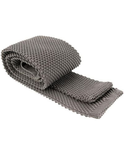 Brunello Cucinelli Silk Knit Tie - Gray