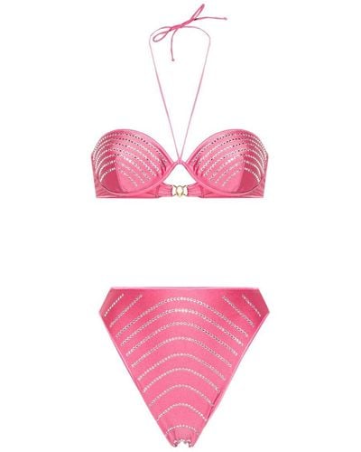 Oséree Flamingo Gem Balconette Bikini - Pink