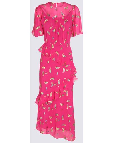 Saloni Pink Silk Blend Dress