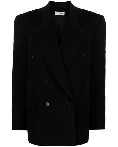 Saint Laurent Double-breasted Wool Jacket - Black