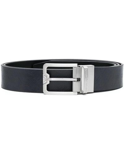 Emporio Armani Leather Reversible Belt - Black