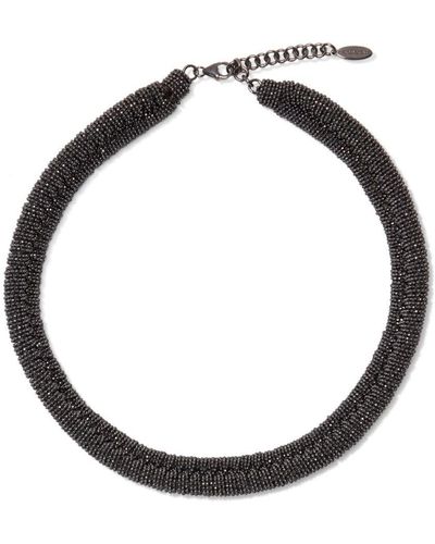 Brunello Cucinelli Precious Braided Choker - Black