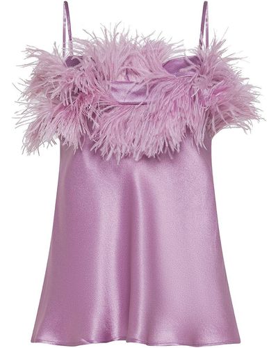 Antonelli Top With Feathers - Pink