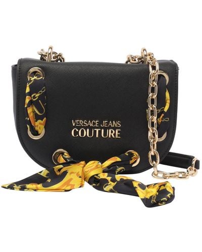 Versace Jeans Couture Scarf-detail Crossbody Bag - Black