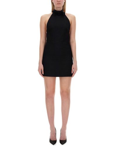 Dolce & Gabbana Short Dress With Neckline On Back - Black