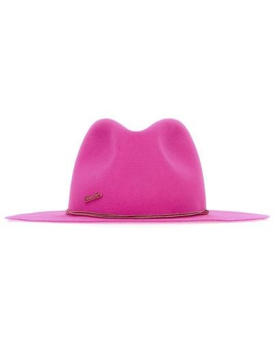 Borsalino Alessandria Fur Felt Fedora Hat - Pink