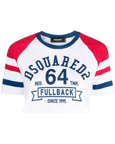 DSquared² Logo-print Crop Top - Blue