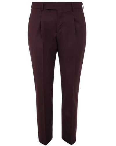 PT01 One Pleat Pants With In Seam Pockets Clothing - Purple