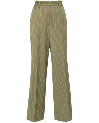 MSGM High-waist Straight-leg Pants - Green