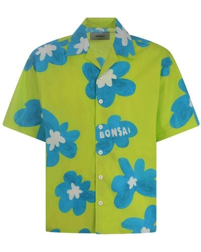 Bonsai Cotton Short Sleeve Shirt - Blue