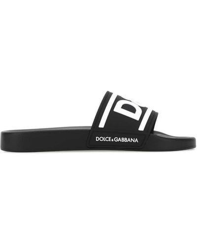 Dolce & Gabbana Rubber Slippers - Black