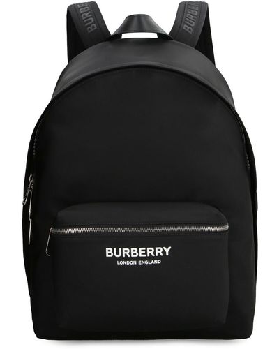 Burberry Technical Fabric Backpack With Logo - Black