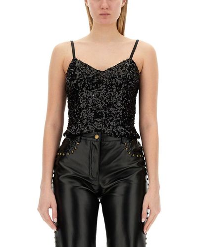 Moschino Jeans Sequined Top - Black