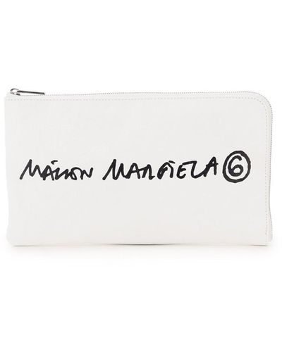 MM6 by Maison Martin Margiela Logo Print Pouch - White
