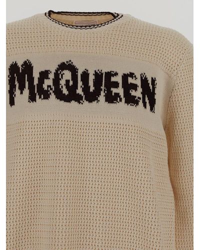 Alexander McQueen Crew Neck Sweater - Natural
