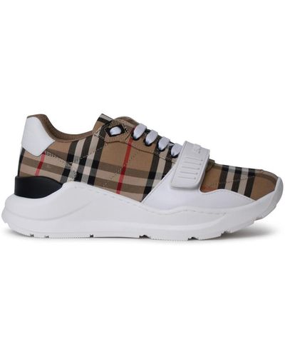 Burberry New Regis Check Sneakers - Brown