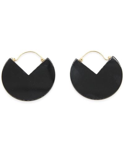 Isabel Marant Black And Gold Brass '90 Earrings