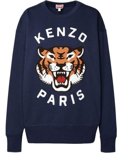 KENZO 'Lucky Tiger' Cotton Sweatshirt - Blue