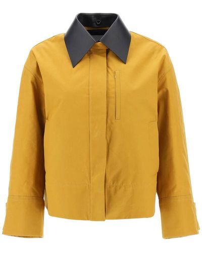 Jil Sander Jacket With Leather Collar - Yellow