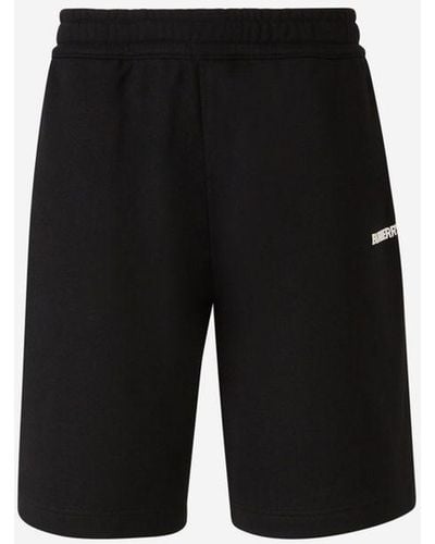 Burberry Logo Cotton Bermuda Shorts - Black