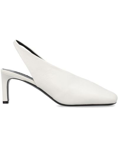 Jil Sander High-heeled Slingback Court Shoes - White