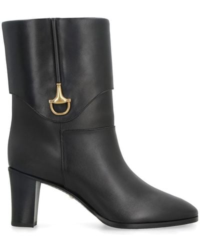 Gucci Miranda Leather Ankle Boots - Black