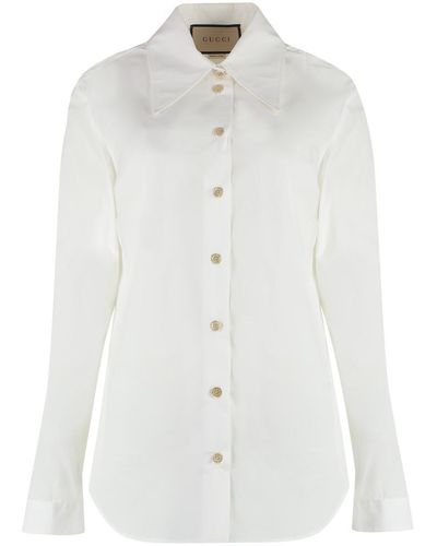 Gucci Printed Cotton Shirt - White