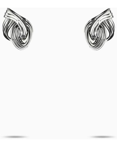 SO-LE STUDIO Not A Knot Metallic Silver Earrings - White