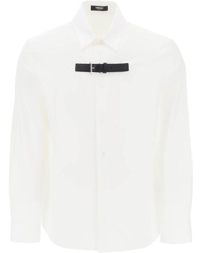 Versace Leather Strap Shirt - White