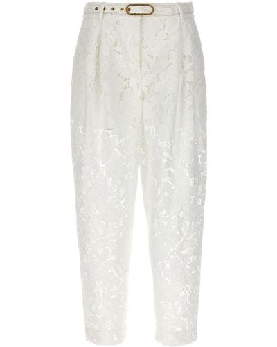 Zimmermann 'Natura Cropped Barrell' Trousers - White