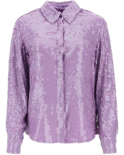 Dries Van Noten Chowy Sequined Shirt - Purple