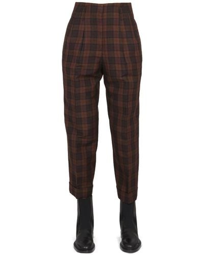 Margaret Howell Stitchpleatcrop Trousers - Brown