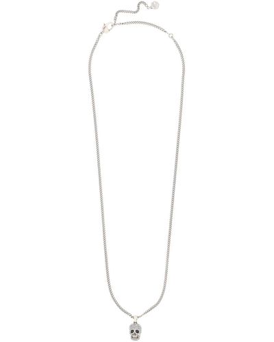 Alexander McQueen Pave Skull Necklace - White