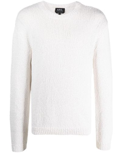A.P.C. Crew-neck Knitted Sweater - White