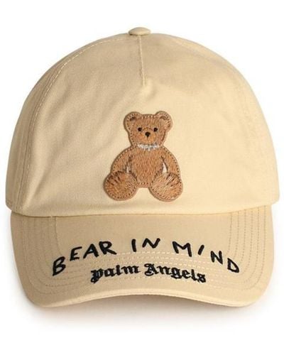 Palm Angels 'Bear In' Cream Cotton Cap - Natural