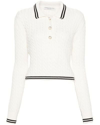 Alessandra Rich Knitted Polo - White
