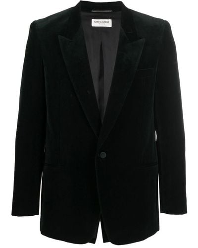 Saint Laurent Single-breasted Velvet Jacket - Black