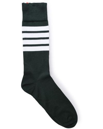 Thom Browne Green Cotton Blend Sock - Black