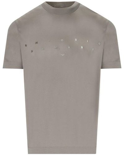 Emporio Armani Puffy Moon T-Shirt With Logo - Gray