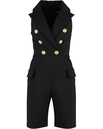 Balmain Double Breasted Blazer Playsuit - Black