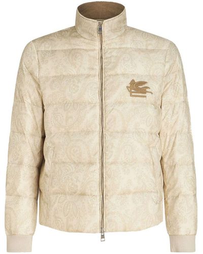 Etro Paisley-print Padded Jacket - Natural