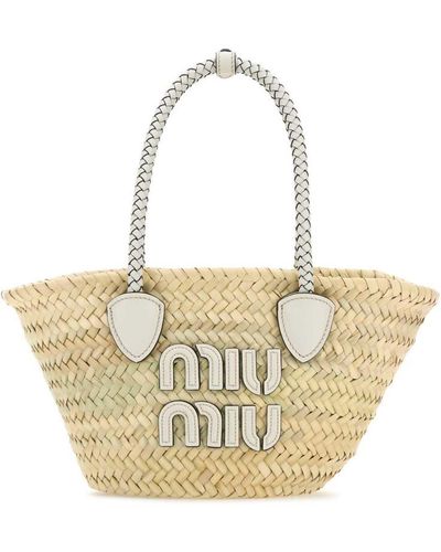 Miu Miu Palm Shopping Bag - White