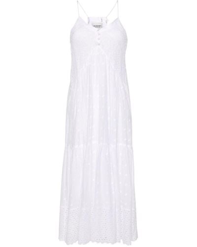 Isabel Marant Sabba Broderie-anglaise Maxi Dress - White