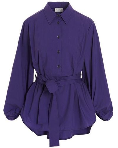 P.A.R.O.S.H. Belted Shirt - Purple