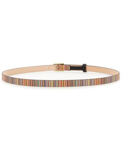 Paul Smith Belt With Logo - White